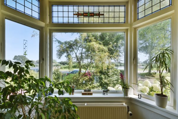 Delightful view from the window to a clean street